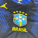 Conjunto Infantil Brasil Azul Camisa e Short – Uniforme Esportivo de Futebol