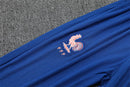 Conjunto de Treino França Salmão e Azul 2025 – Blusa Manga Longa com Zíper e Calça Esportiva