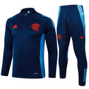 Conjunto de Treino Flamengo Azul Marinho 2025 – Blusa Manga Longa com Zíper e Calça Esportiva