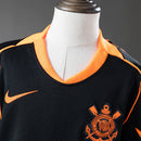 Conjunto Infantil Corinthians Preto e Laranja – Uniforme de Futebol com Camisa e Shorts
