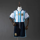 Kit Infantil Argentina Azul e Branco 2025/26 – Uniforme Completo Camisa + Shorts
