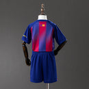Conjunto Infantil Barcelona Home Azul e Grená 2025