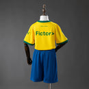 Kit Infantil Palmeiras Amarelo e Azul – Uniforme de Futebol com Camisa e Shorts Puma