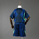 Conjunto Infantil Brasil Azul Camisa e Short – Uniforme Esportivo de Futebol